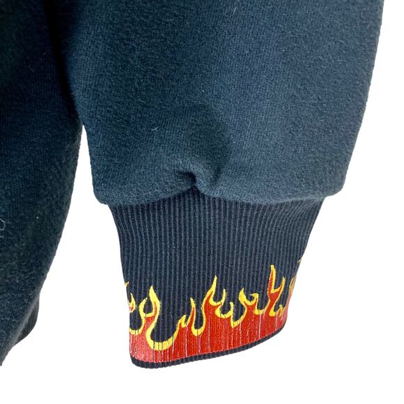 Drifter black oversized hoodie sweatshirt, Unisex long graphic rock anthem top - Picture 6 of 10